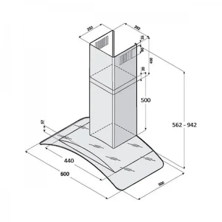Вытяжка Arco 60 Inox A-39